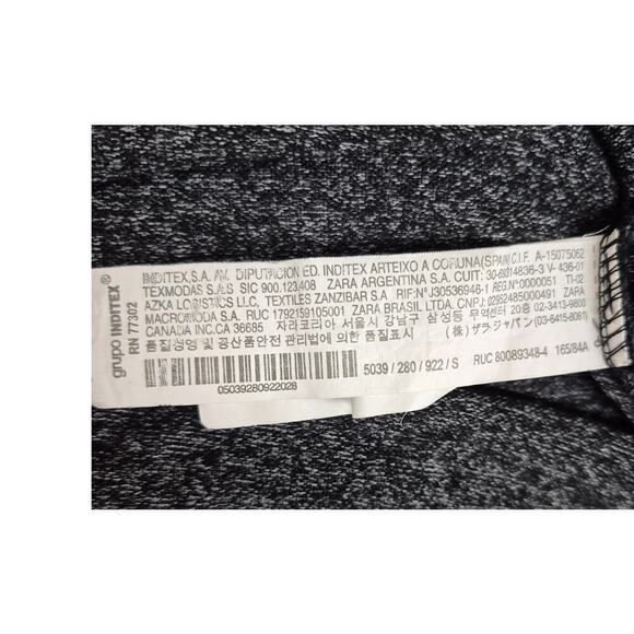 Zara Trafaluc Soft Turkish Poly Blend Flannel Tee Heathered Black Gray Sz S - Picture 6 of 6